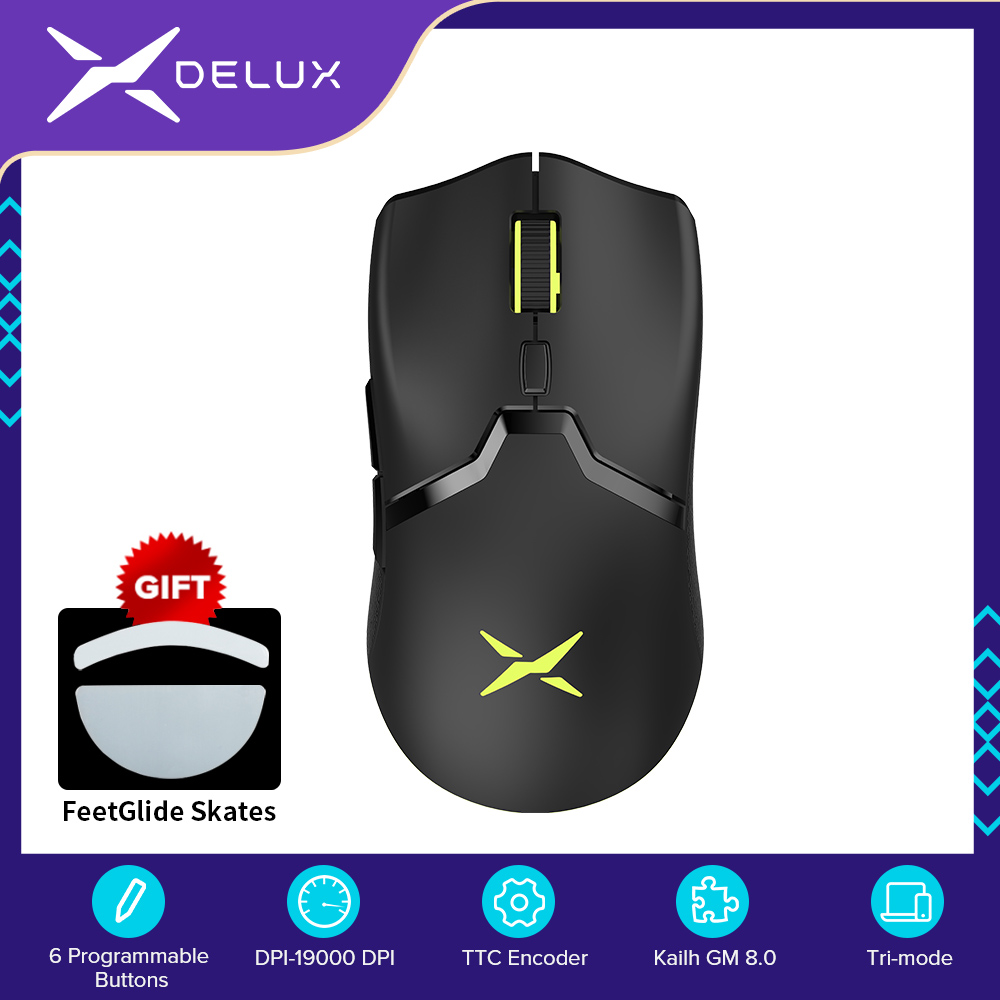 Delux M800PRO RGB Wireless Ergonomic Gaming Mouse