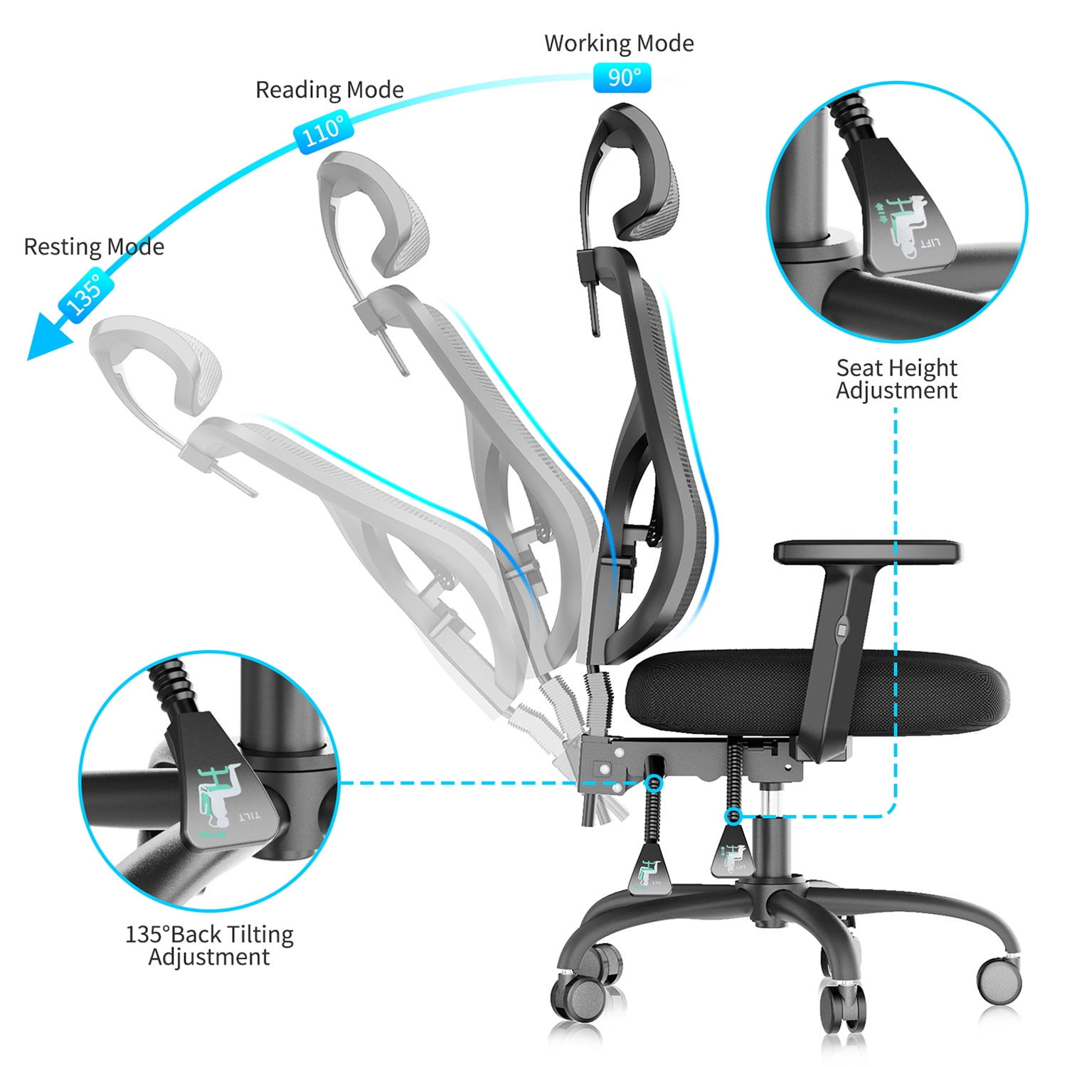 Ergonomic Mesh Office Chair with Lumbar Support