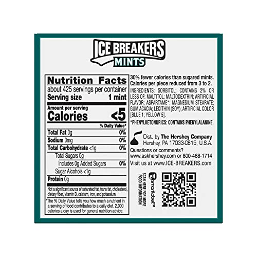 ICE BREAKERS Wintergreen Sugar Free Mints, 1.5oz (8pk)