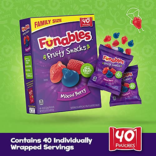 Fruity Funables: Mixed Berry Fruit Snacks, 40 Pouches