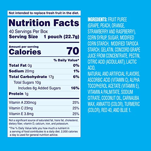 Welch's Mixed Fruit Snacks, Gluten Free, Pack of 40