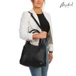 Mabel London Amelia Black Multi-Compartment Handbag