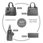 Nicole & Doris Elegant Grey Handbag with Pom Poms