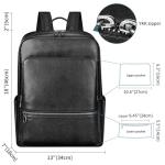 Luxury Leather Laptop Backpack for Men, Black