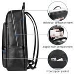 Luxury Leather Laptop Backpack for Men, Black