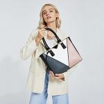Miss Lulu V-Shape Lightweight Leather Tote Bag