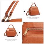 Miss Lulu Elegant Brown Leather Shoulder Handbag