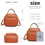 Miss Lulu Elegant Brown Leather Shoulder Handbag