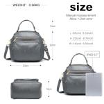 Miss Lulu Elegant Grey Leather Shoulder Handbag