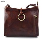 Elegant Brown Leather Shoulder Bag for Women