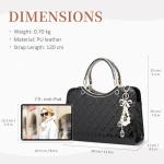 DIRRONA Women’s Quilted Black Handbag with Pearl Charm