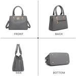 Miss Lulu Women's Grey Top Handle Shoulder Bag