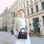 Miss Lulu Women's Grey Top Handle Shoulder Bag