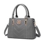 Miss Lulu Women's Grey Top Handle Shoulder Bag