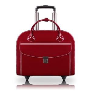 McKlein Red Leather Limited Edition Rolling Briefcase