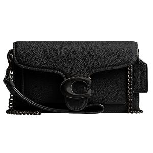 Coach Black Polished Pebble Tabby Wristlet