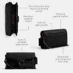 Coach Black Polished Pebble Tabby Wristlet