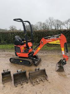 Kubota U10-5 Mini Excavator Digger, 370 Hours