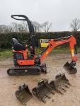 Kubota U10-5 Mini Excavator Digger, 370 Hours