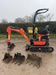 Kubota U10-5 Mini Excavator Digger, 370 Hours