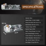 CREWORKS 1100W Benchtop Metal Lathe with Chuck