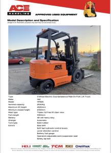 Electric Forklift Hire - £57.50 per Week