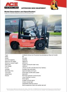 EP EFL302 3000kg 4.8m Lithium-ion Electric Forklift