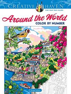 Colorful World: Creative Haven Color by Number Adult Coloring