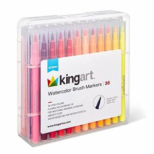KINGART 36-Piece Watercolor Brush Markers Set