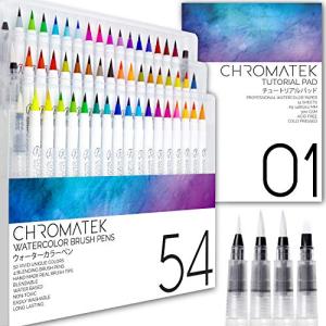 54 Watercolor Brush Pens with Blending Tools