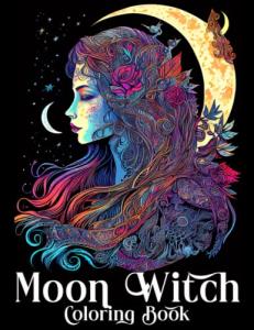 Mindful Moon Witch Coloring Book: For men and women