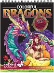 Colorful Dragons Adult Coloring Book - 50 Designs