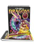 Colorful Dragons Adult Coloring Book - 50 Designs