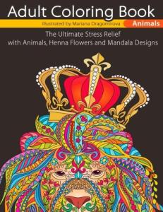 Stress Relief Adult Coloring Book: Animals and Mandalas