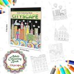 Cityscape & Countryside Adult Coloring Book Set