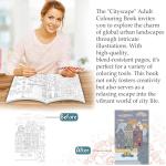 Cityscape & Countryside Adult Coloring Book Set
