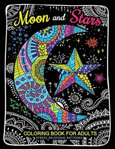 Moon and Stars Adult Coloring Book for Relaxation