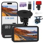 Dual Dash Cam Front and Rear with 64GB Card