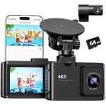 4K Dual Channel Dash Cam with WiFi and Night Vision