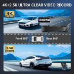 TUIFAC 4K Rear View Mirror Dash Cam