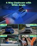 LAMTTO 4-Channel 1080P Dash Cam with Night Vision