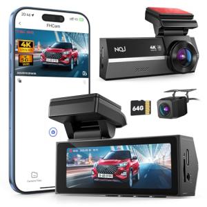 NQJ Dual Dash Camera with Wi-Fi & Night Vision