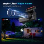 NQJ Dual Dash Camera with Wi-Fi & Night Vision