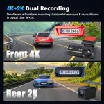 NQJ Dual Dash Camera with Wi-Fi & Night Vision
