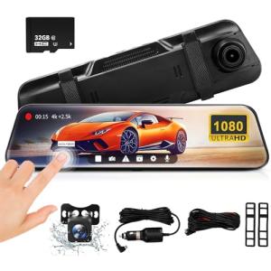 10'' 1080P Mirror Dash Cam with Touch Screen