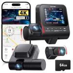 3-Channel Dash Cam with 4K Front & Rear