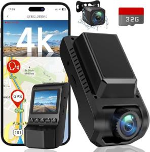 4K Front and Rear Dash Cam with Wi-Fi