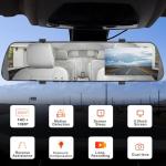 UNITOPSCI 1080P Dual Camera Mirror Dash Cam