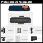 UNITOPSCI 1080P Dual Camera Mirror Dash Cam