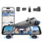 2025 12" 4-Channel Mirror Dash Cam with GPS